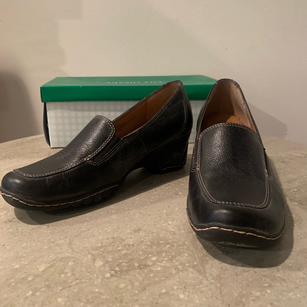 Vintage Eurosoft | Woman’s Leather Soft Wedge Heels | Slip On Loafers